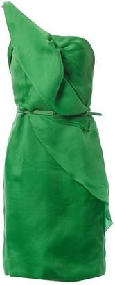 Oscar de la Renta Green Silk Dresses