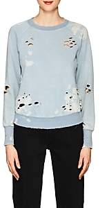 NSF Women's Saguro Distressed Cotton Sweatshirt - Lt. Blue Size S