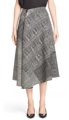 Jason Wu Women's Mixed Print Asymmetric Wool Skirt