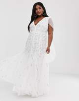 Thumbnail for your product : ASOS Edition EDITION Curve embellished cape wedding dress