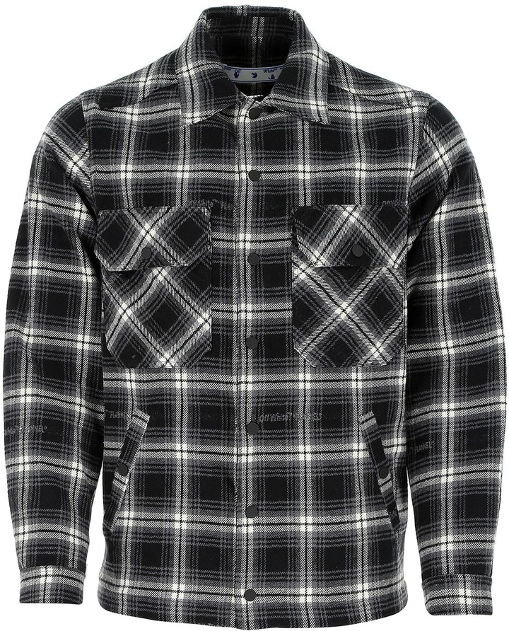 Off-White Stencil Plaid Overshirt - ShopStyle Outerwear