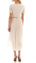 Thumbnail for your product : Robbie Bee Short-Sleeve Belted High-Low Dress - Petite