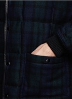 Thumbnail for your product : Nobrand Leather yoke tartan puffer jacket