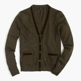 J.Crew Harlow cardigan sweater with velvet trim