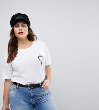 ASOS Curve T-Shirt With Heart And Arrow Print