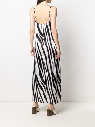 Black Coral Zebra-Print Midi Dress