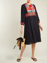 Thumbnail for your product : Figue Violeta Embroidered Dress - Womens - Navy Multi
