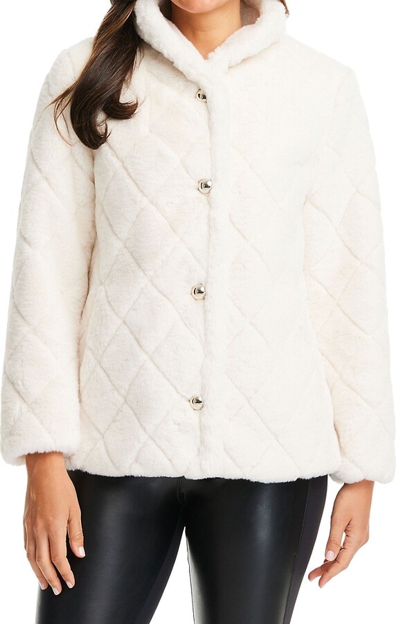 Kate Spade Grooved Quilted Faux Fur Jacket ShopStyle