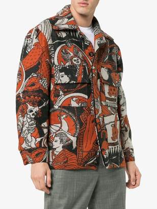 Edward Crutchley Multi Print Wool-Blend Jacquard Jacket