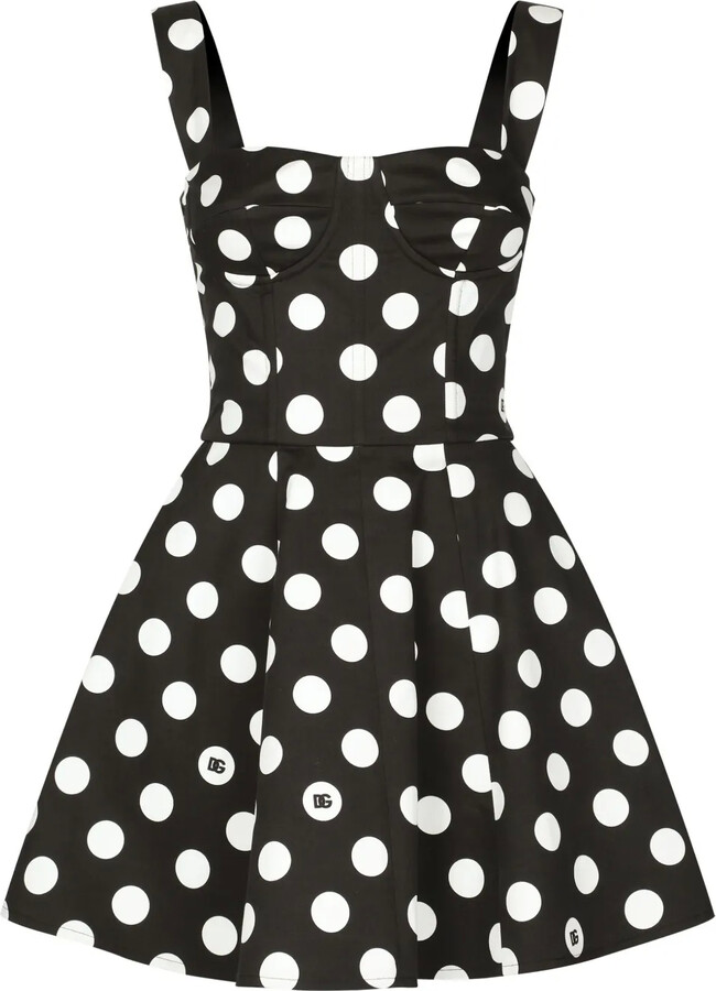 Dolce & Gabbana Polka-Dot Corset Minidress