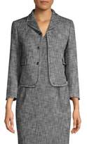 Thumbnail for your product : Piazza Sempione Textured Snap Front Cropped Jacket