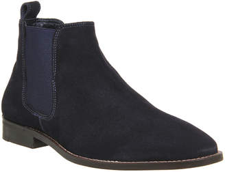 Office Exit Chelsea Boots Navy Suede
