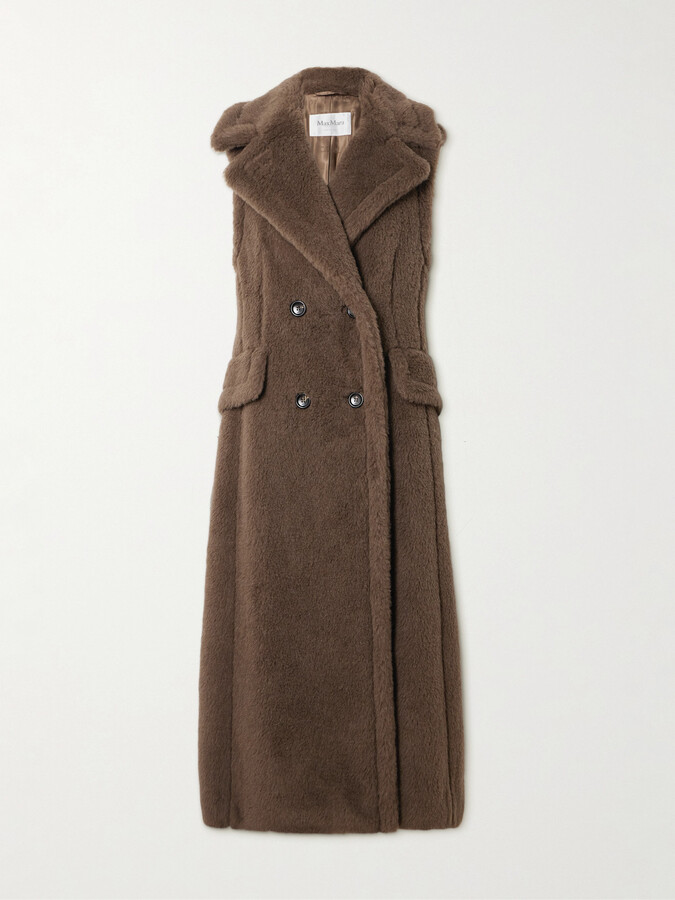 Max Mara Boario Belted Alpaca-blend Double-breasted Coat - Metallic