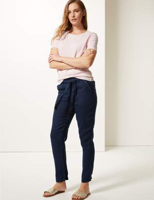 Marks and Spencer Pure Linen Peg Trousers