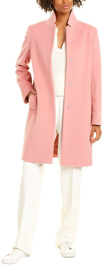 blush pink wool coat