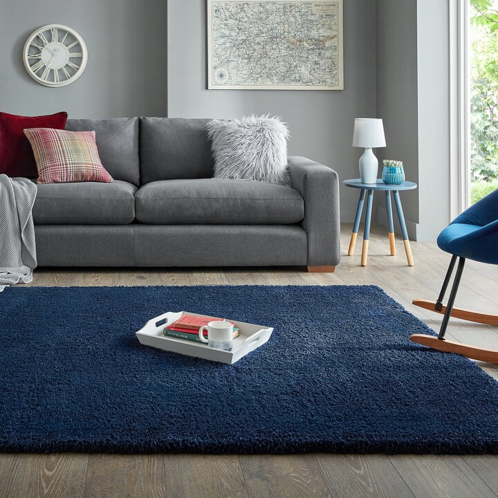 Dunelm Cosy Teddy Rug Navy ShopStyle