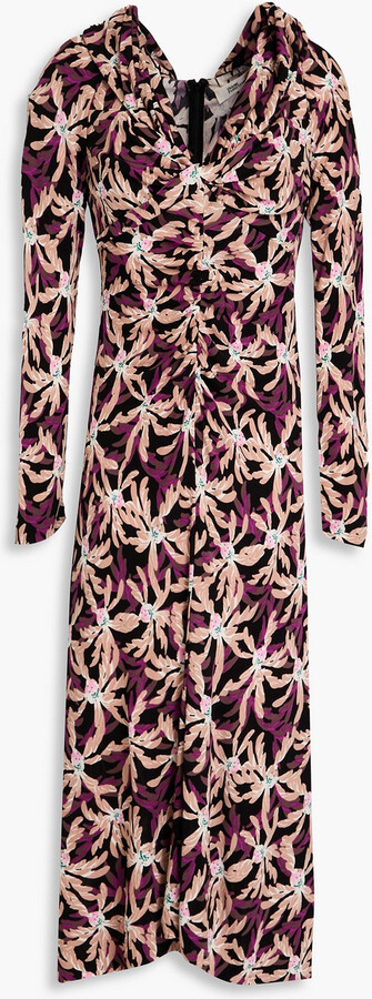 Diane von Furstenberg Sylviana ruched floral-print jersey midi dress