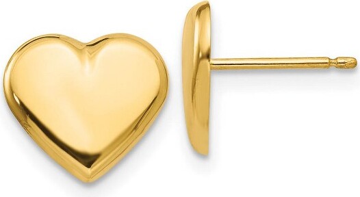 Black Bow Jewelry Co. BlackBowJewelry10mmPolishedHeartPostEarringsin14kYellowGold