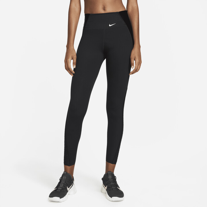 Nike Training Plus Icon Clash One Dri-FIT high rise printed 7/8 leggings in  black