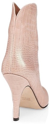 Paris Texas Iridescent Croc-Embossed Leather Ankle Boots