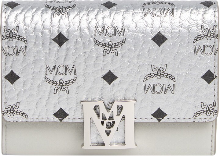 Mcm Aren Tri-Fold Canvas Wallet