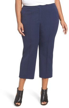 Sejour Plus Size Women's Wide Leg Crop Pants