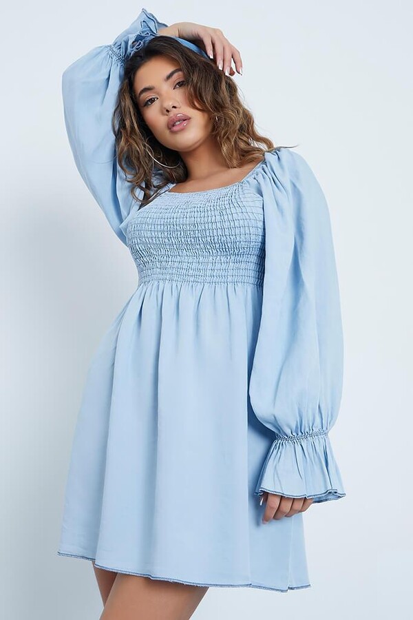 light blue dress long sleeve