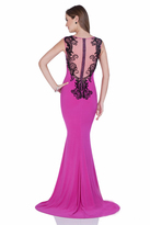 Thumbnail for your product : Terani Couture 1613P0631A Embellished Jewel Neck Sheath Dress