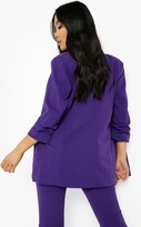 Thumbnail for your product : boohoo Petite Ruched Sleeve Blazer