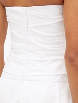 Thumbnail for your product : KHAITE Ingrid Ruched Bandeau Puffball Cotton Dress - White