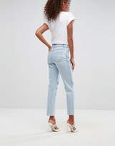Thumbnail for your product : ASOS Design Original Mom Jeans In Dex Aged Wash With Rips And Busts