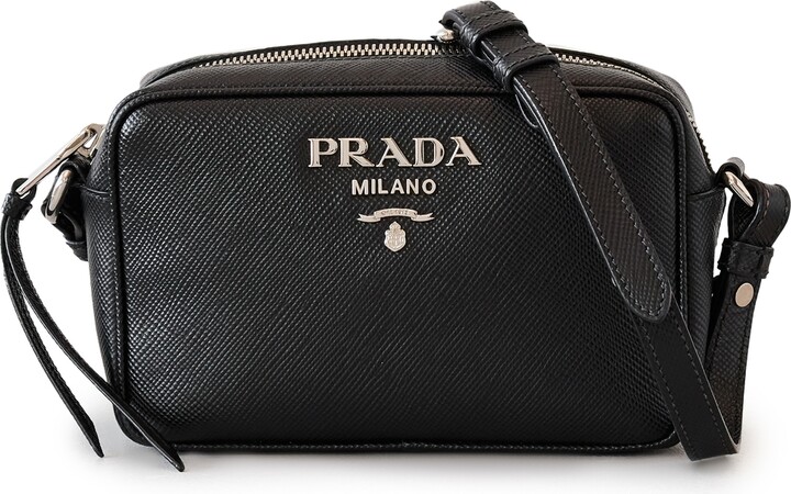 NEW Prada Black Saffiano Leather Bandoliera Camera Messenger Bag