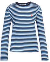 Thumbnail for your product : Ami De Coeur Embroidered Cotton Breton T Shirt - Mens - Blue White