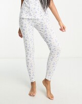 Thumbnail for your product : ASOS DESIGN mix & match ditsy floral pajama leggings in white