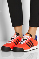 Thumbnail for your product : adidas Samoa faux patent leather-trimmed shell sneakers