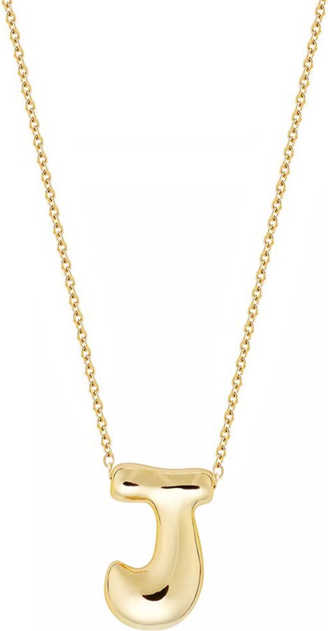 Jane Basch Designs Puffed Initial Pendant Necklace