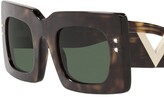 Thumbnail for your product : Valentino Eyewear V-logo rectangle frame sunglasses