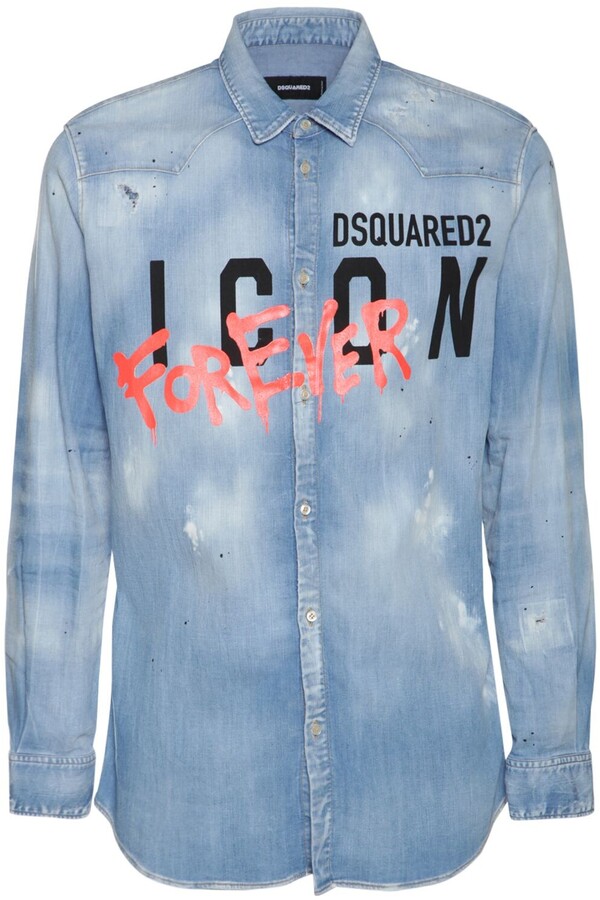 DSQUARED2 Icon Forever Dan cotton denim shirt - ShopStyle