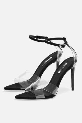 Topshop Womens Ritchie Clear Strap Sandals - Black