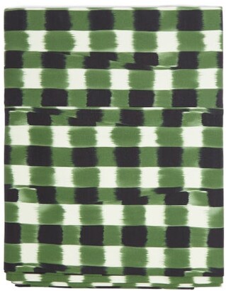 MARTA FERRI Check 200cm X 270cm Cotton-blend Tablecloth - Green Multi