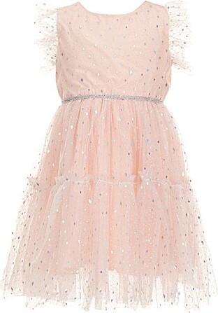 Popatu Little Girls Short Sleeve Sequin Dress