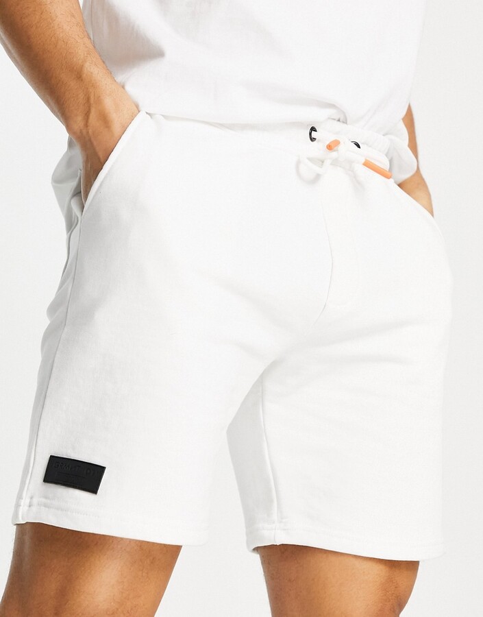 Bershka jersey shorts in white - ShopStyle