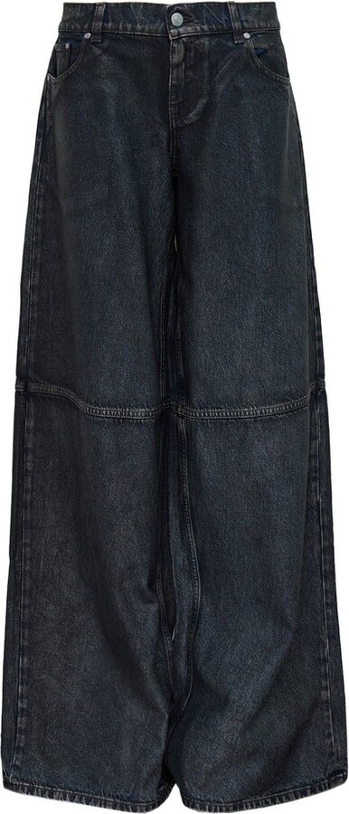 Stella McCartney Waxed-Finish Straight-Leg Denim Jeans