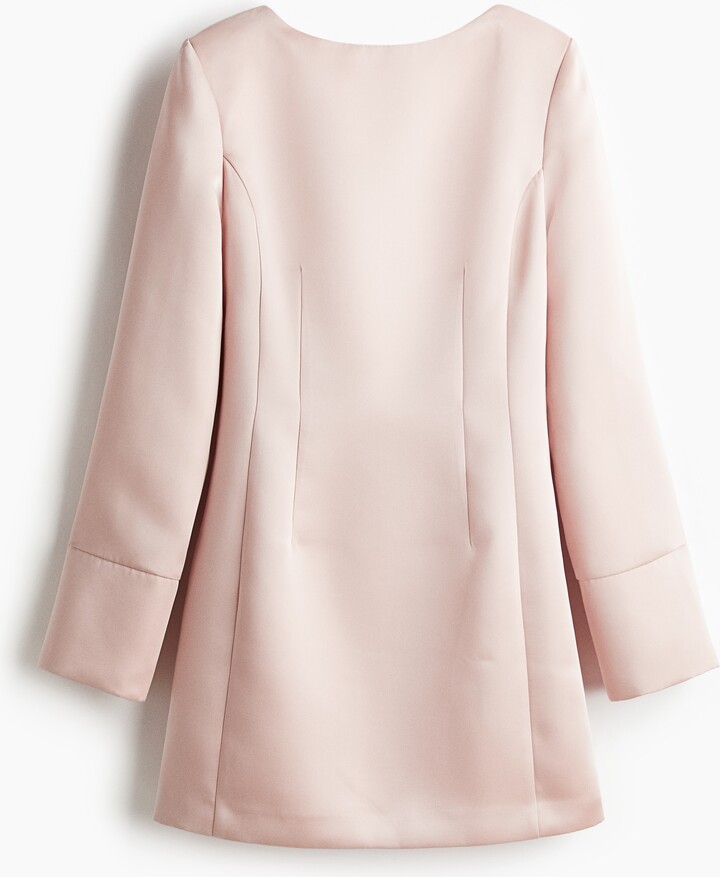 Deep-back satin dress