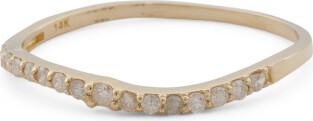 TJMAXX 14Kt Gold Diamond Curved Band Ring, Diamond/Gold