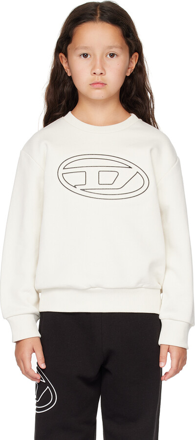 Diesel Kids White Smartbigoval Over Sweatshirt