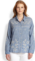 Thumbnail for your product : Johnny Was Johnny Was, Sizes 14-24 Fatima Hi-Lo Blouse