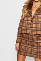 Thumbnail for your product : boohoo Knitted Check Blazer And Skirt Set