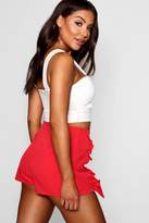 Thumbnail for your product : boohoo Ruffle Front Tailored Shorts