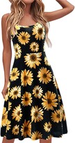 Thumbnail for your product : OYSOHE BK Women's Sling Dress 2021 Fashion Casual V-Neck Sleeveless Dress Strap Open Back Sexy Print Dress with a Button Pockets(M